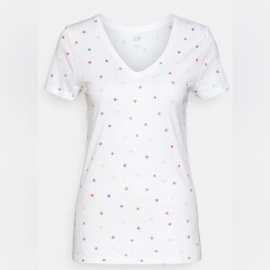 Gap Short Sleeve V-Neck Favorite T Americana Star
Print Graphic T-Shirt Size XL